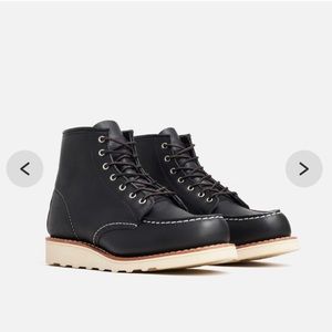 Red Wing Shoes Black Lace Up Boots Durable Leather